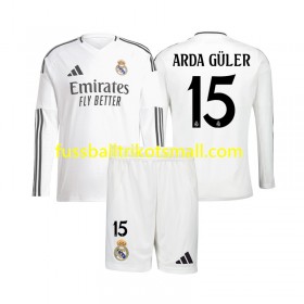 Fußballtrikots Real Madrid Arda Guler 15 Kinder 2024-2025 Langarm Heimtrikotsatz kaufen